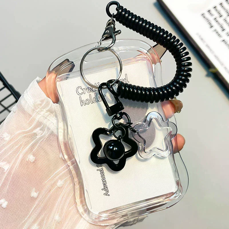 Creative Kpop Photocard Holder Transparent Card Holder Keychain Photo Sleeves Bus Card Student Card Case Photo Protector