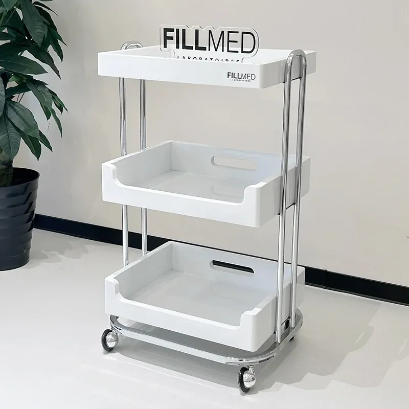 Barber Trolley Cosmetic Helper Tool Cart Mobile Auxiliary Eyelash Organizer Beauty Salon Wheels Storage Professional