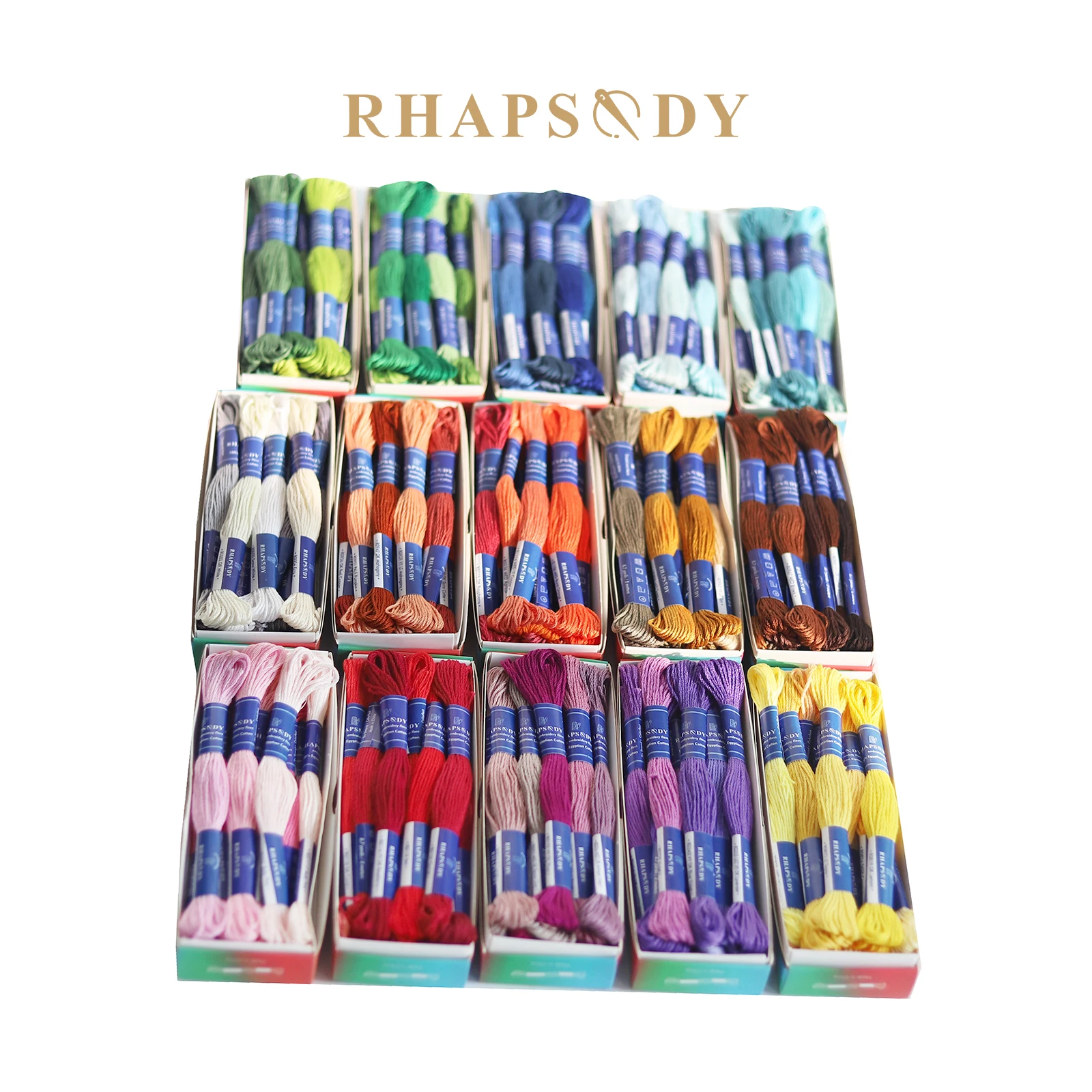 Rhapsodie dmc Qualität ägyptische Baumwolle Stickerei Zahnseide 6 Strang doppelt mercer isierten Kreuz stich faden 12 Farben Set 8 Meter Strang – Detail 1