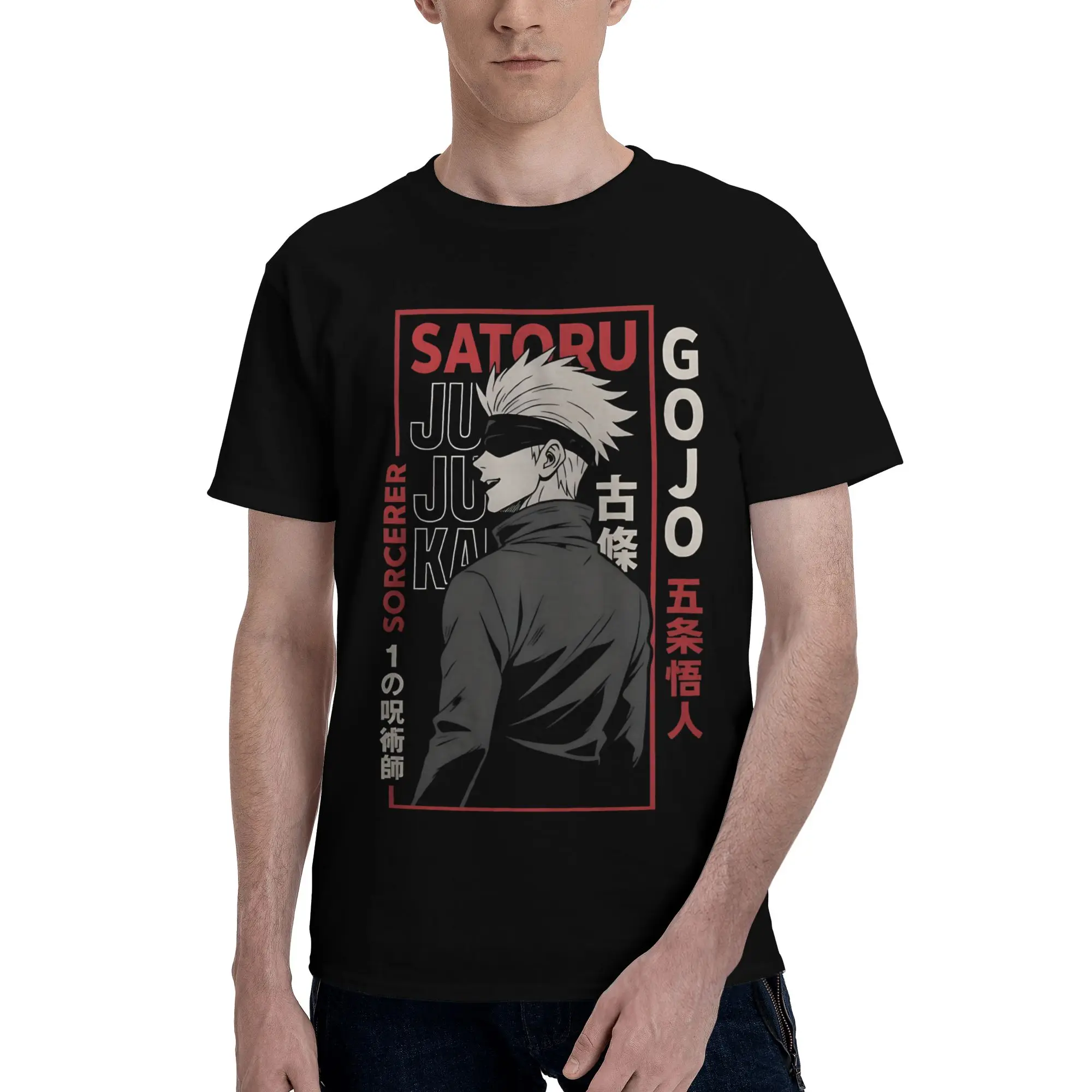 Gooojoo The Leader  Novelty Graphic 100% Cotton T-Shirt Bandai Jujutsu Kaisen Tops Tees For Men