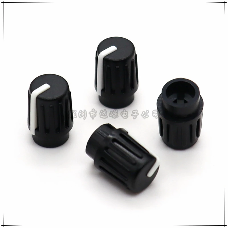 10PCS 10*14MM Plastic Knob Cap Potentiometer Encoder Knob D-Shaped 180℃ Inner Hole 6MM handle protrusion 3.5MM