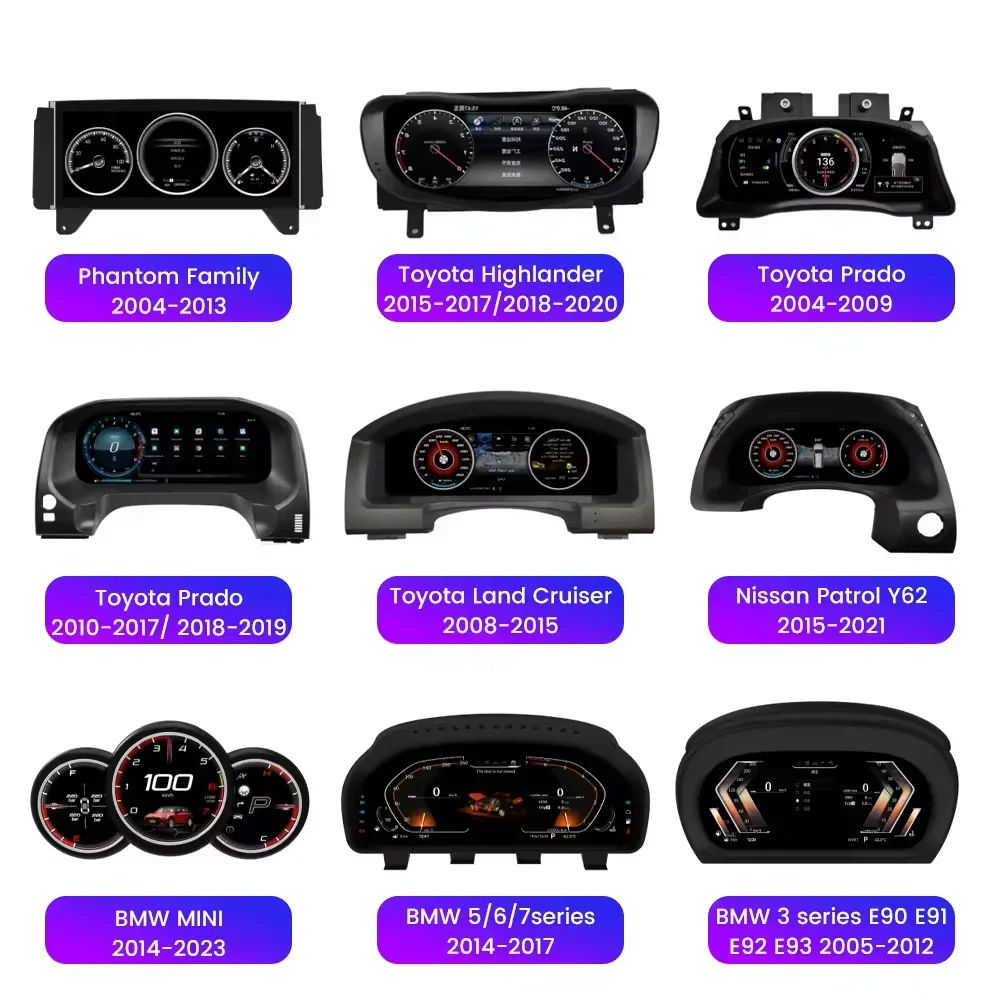 Picture 7: LCD Digital Dashboard Cluster Speedometer Virtual Instrument Panel Cockpit Meter LCD Intelligent Full Liquid Assembly