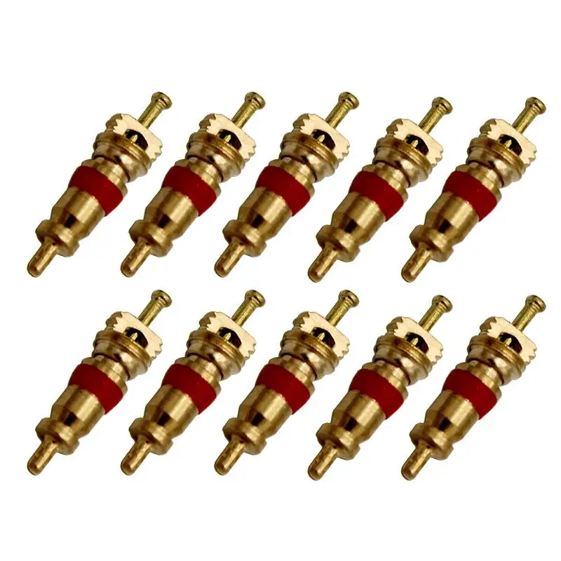 

Valve Stem Core 10X Tire Valve Core Tool Copper Inflation Valve Core Valve Stem Core Part Replacement for Cars Semi-Trucks