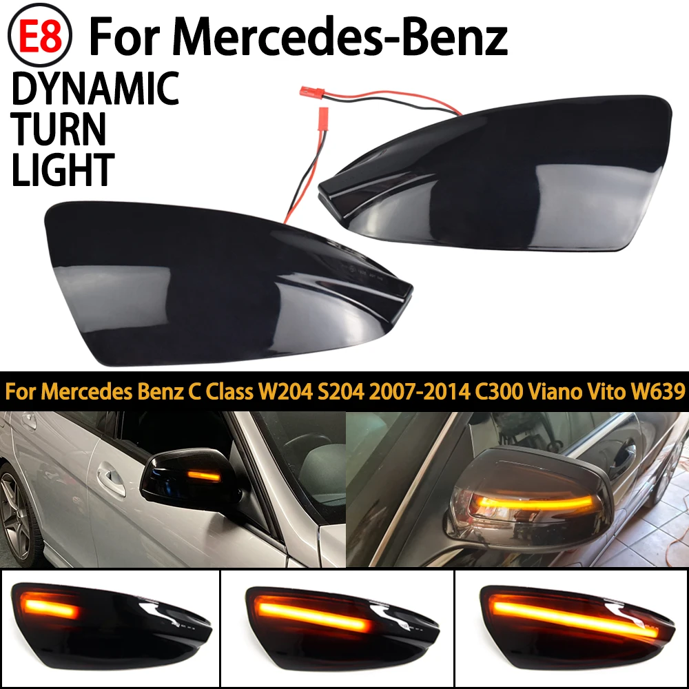 LED Dynamic Turn Signal Light Side Mirror Indicator Blinker For Mercedes Benz C Class W204 S204 07-14 Viano Vito W639 ML W164