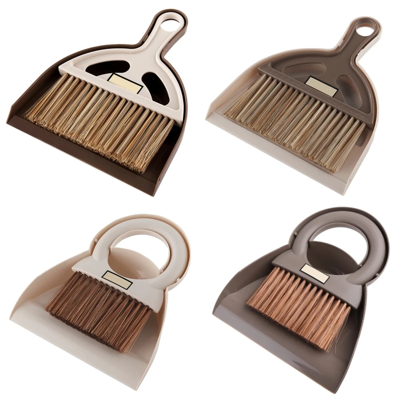 Desktop  Cleaning Brush Dustpan Mini Hand Broom Soft Sweeping Broom for Cleaning Keyboard Floor Desktop Sofa