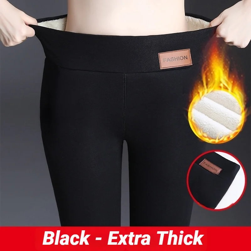Ultra thick imitation lamb cashmere artificial velvet leggings, winter plush thickened high waisted long pants, warm pants