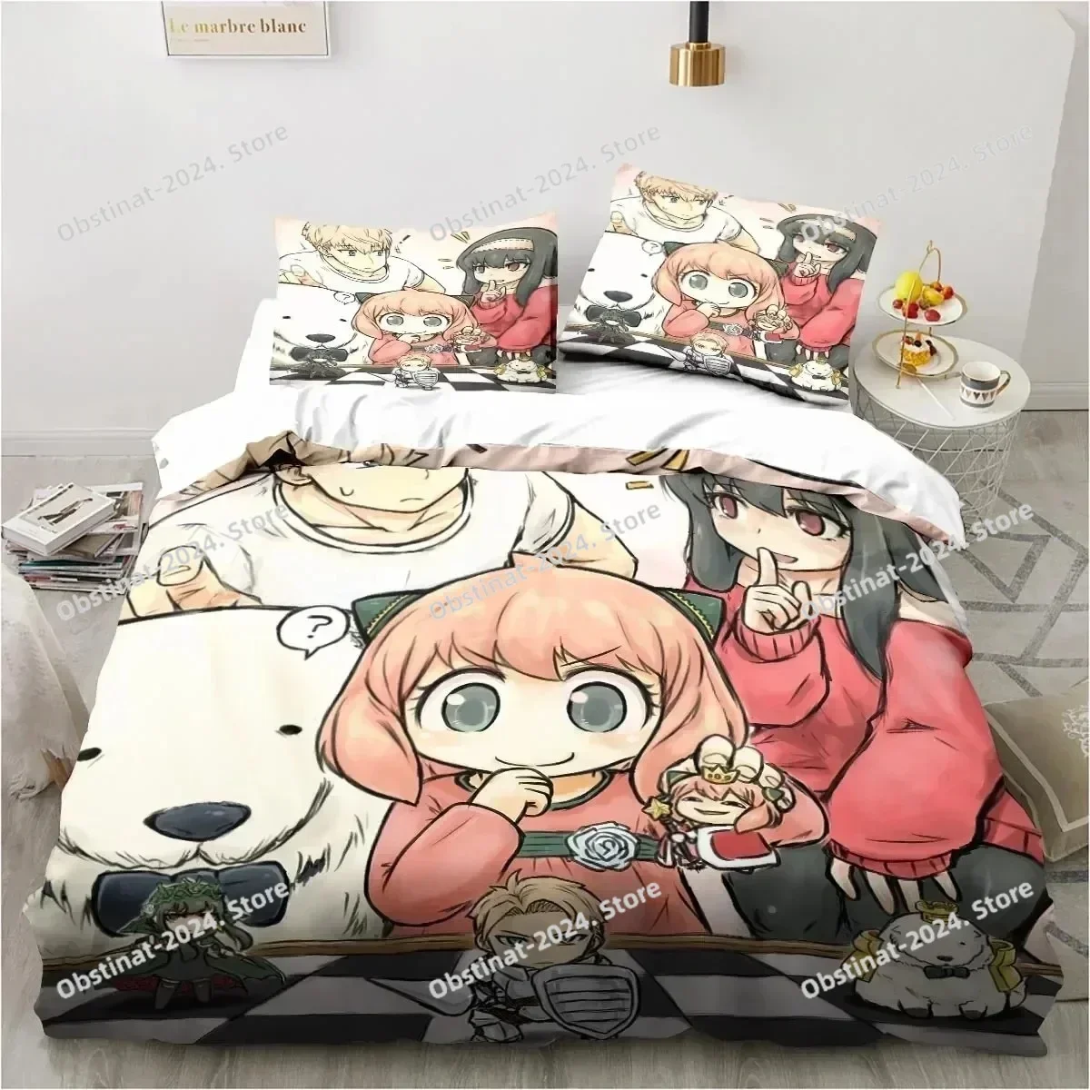 3D SPY FAMILY Anya Anime Bedding Set Printed single Comforter Quilt Bed Cover Duvet Cover Pillow Case 3 Pieces Kids Adult Size