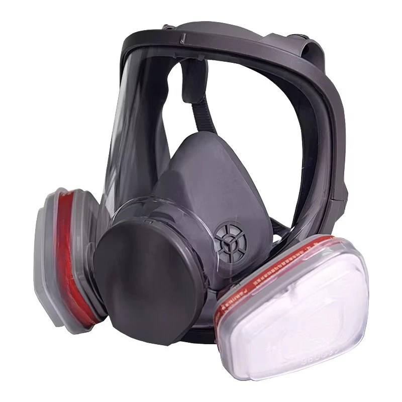 

Full Face Gas Mask Respirators Cartridge Double Filter Protective Chemical Gas