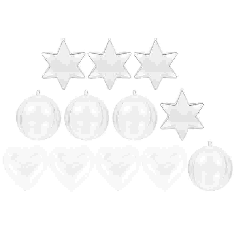 15 Pcs Bath Mold Plastic Fillable Balls Christmas Transparent Tree Decorations Clear Hanging