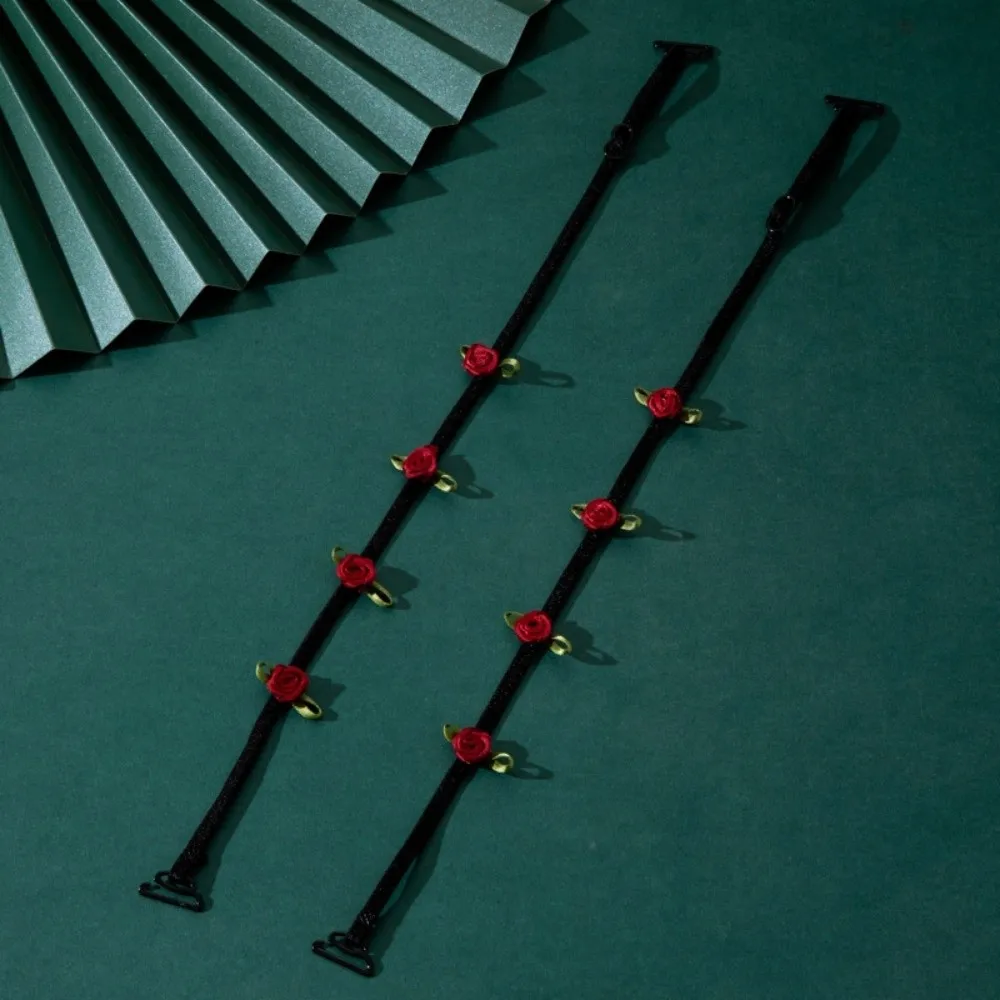 

Anti-slip Women Bra Straps Elastic Thin Belt Rose Flower Lingerie Strap Adjustable Underwear strap Wedding Party Dress