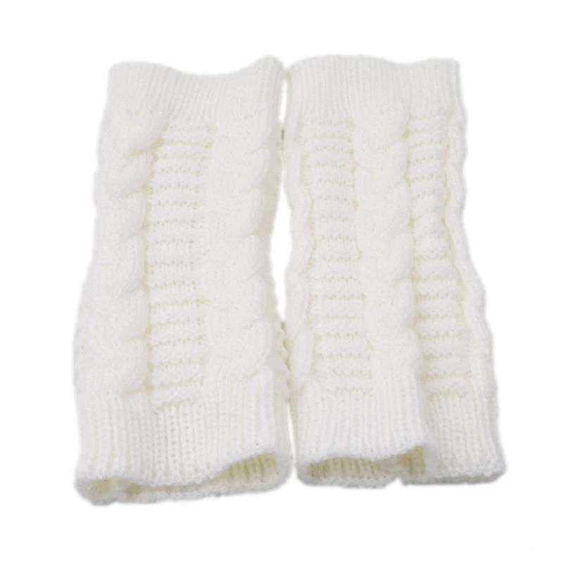 Fingerless Knitted Gloves Women Color Stretch Mittens Exposed Finger Gloves Unisex Winter Warm Fingerless Arm Warmers