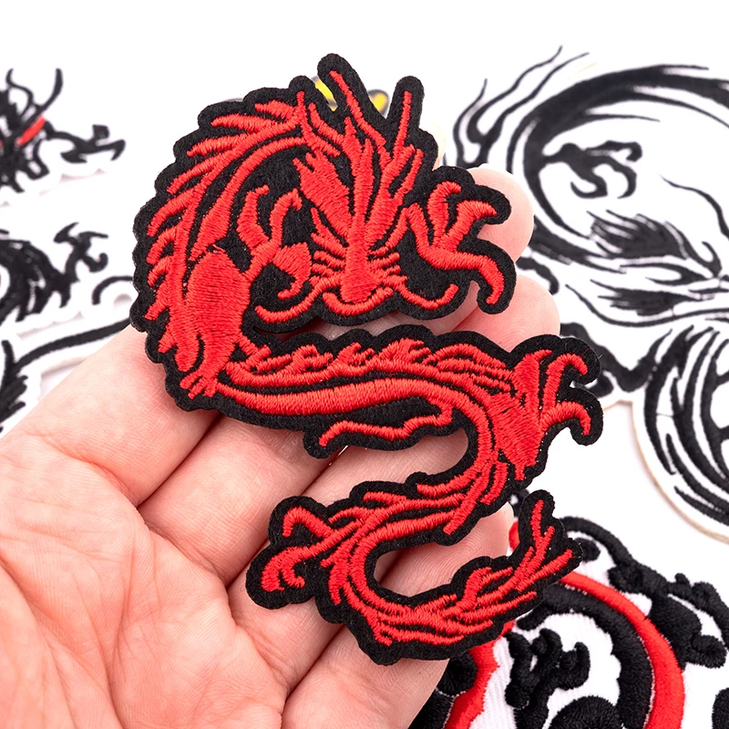 New Chinese Dragon Patches For Clothing Embroidered Pattern Patches Iron Sew On Jeans Coat Decoration Repair Emblem Accessory