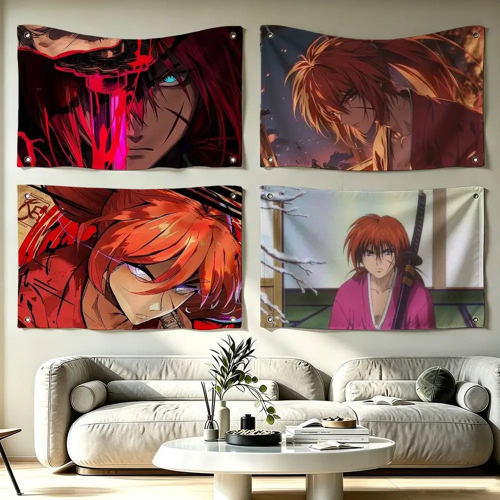 Rurouni Kenshin Kenshin Himura  Flag Suitable For Party Club Outdoor Interior Wall Decoration Banner Fans Gift