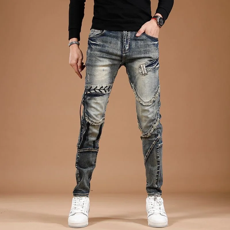 2024 primavera e autunno nuova moda retrò Jeans elasticizzati pantaloni Casual da uomo comodi e traspiranti di alta qualità 28-36