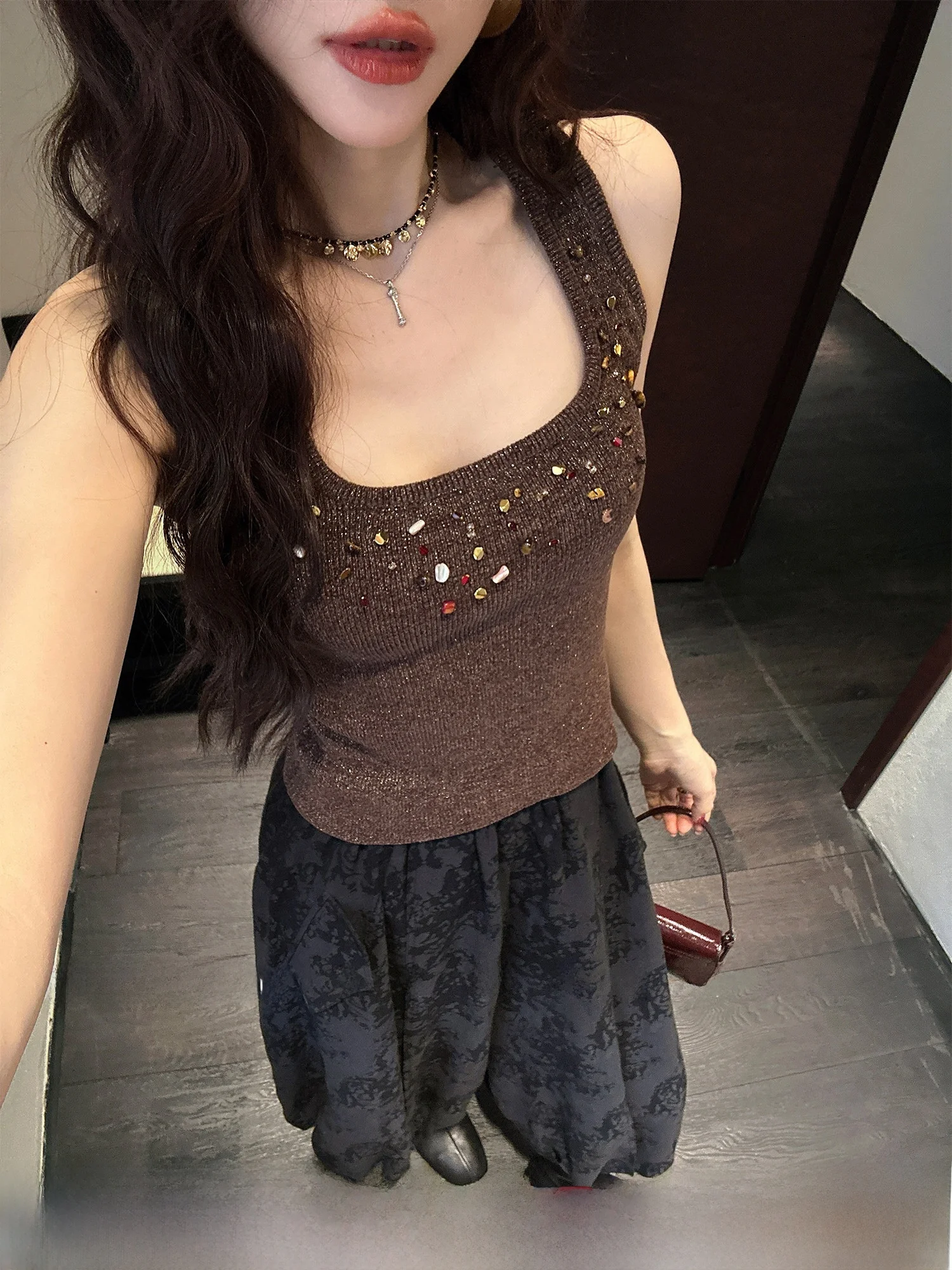 

Супермягкий Жилет Женский Ручной Работы с Цветочным Принтом 2025 Новинка, Элегантный, Универсальный, Из Полиэфирного Волокна, С U-образным Вырезом, Для Ежедневной Носки, Производство Китай