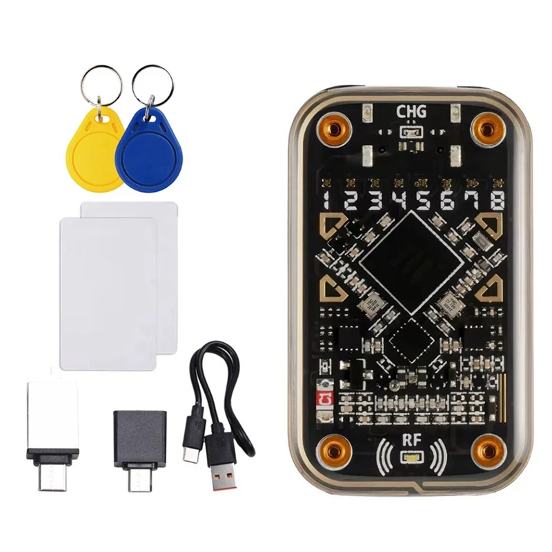 

B34B-Chameleon Ultra RFID-считыватель смарт-чипов + 2Xuid брелок/карта Бесконтактный эмулятор смарт-карт 125 кГц 13,56 МГц декодирование значка