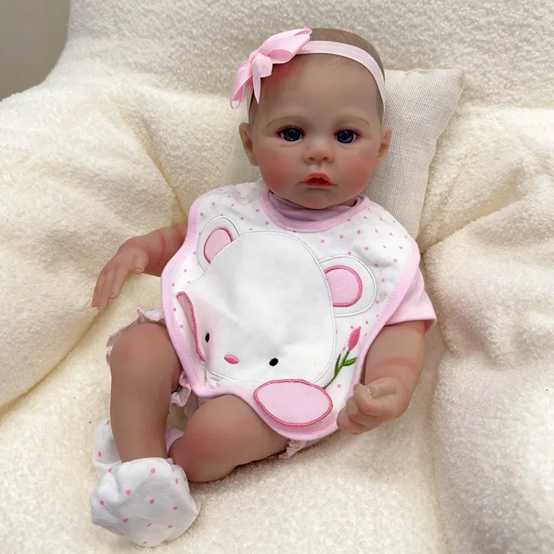 

45cm Soft Body Reborn Baby Doll Meadow with Hand Painted Hair Collectible Art Doll Christmas Gift