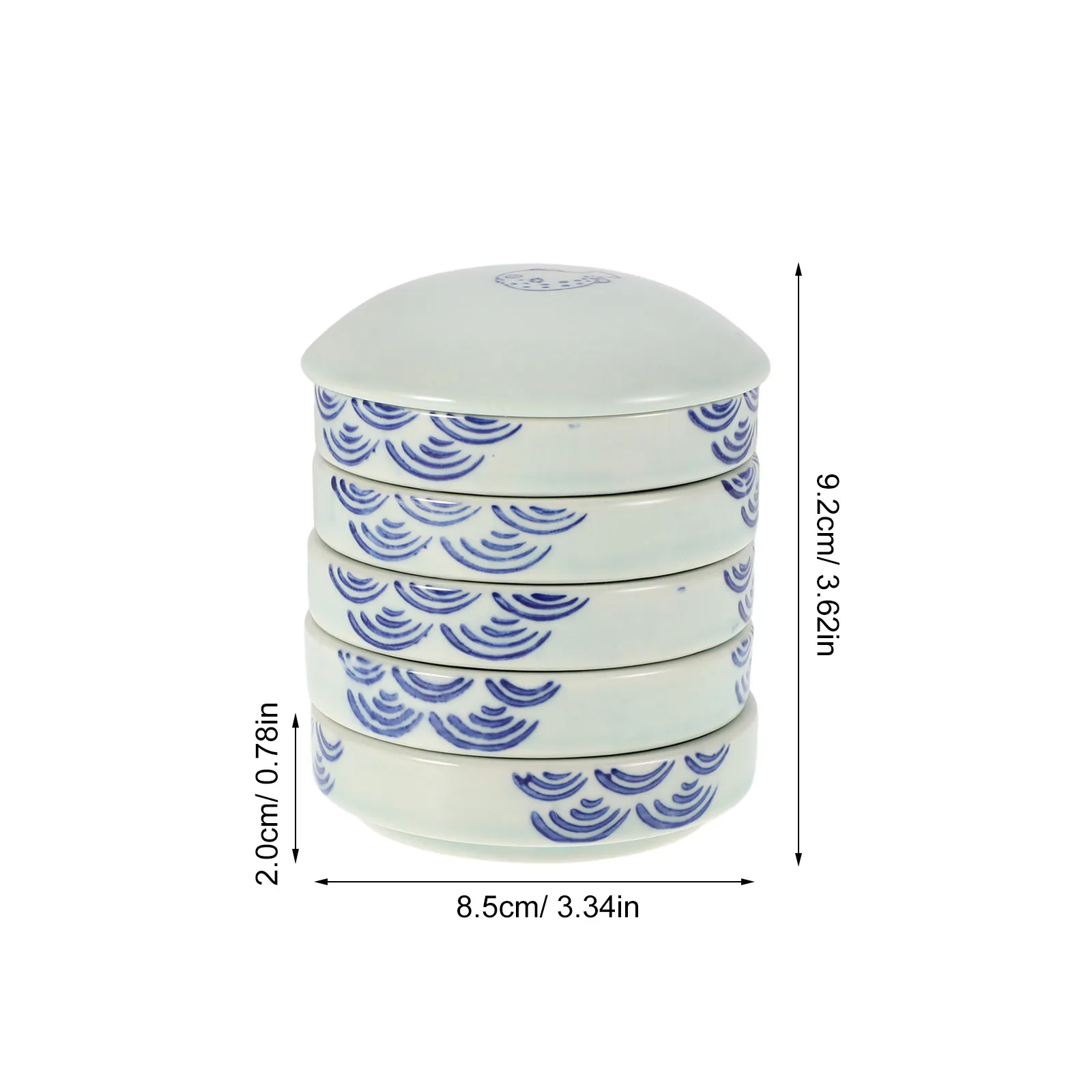 Ceramic Watercolor Mixing Palette 5-Layer Stackable Design with Lid for Pigment Blending Calligraphy Painting Art Supplies