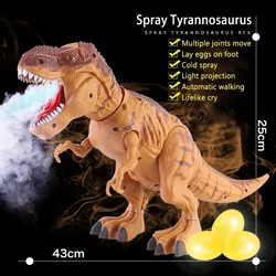 Large Electric Dinosaur Toys Walking Jet Dinosaur World With Mechanical Voice Tyrannosaurus Rex Luminous Egg Children Baby Gifts