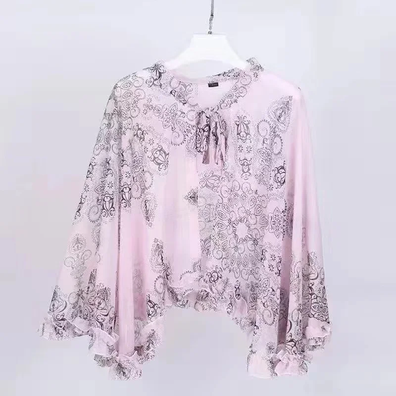 Sunscreen Printed Chiffon Shawls Floral Women Smock Driving Mask Scarves Thin Soft Gown Elegant Ouisdoor Adjustable Shawl Stoles