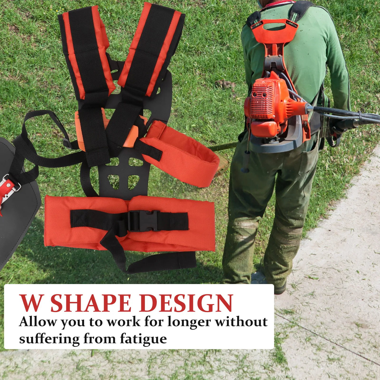 

Adjustable W Shape Shoulder Harness Strap Comfortable Grass Trimmer Padded Belt For Garden Pruner And Brush Cutter