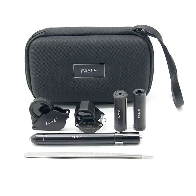 Fable Hot Sale Factory Direct Sale More Accuracy Pocket Tools in Leather Bag Outfit Mini Jewelry Toolkit Gem Toolkits Black Bag