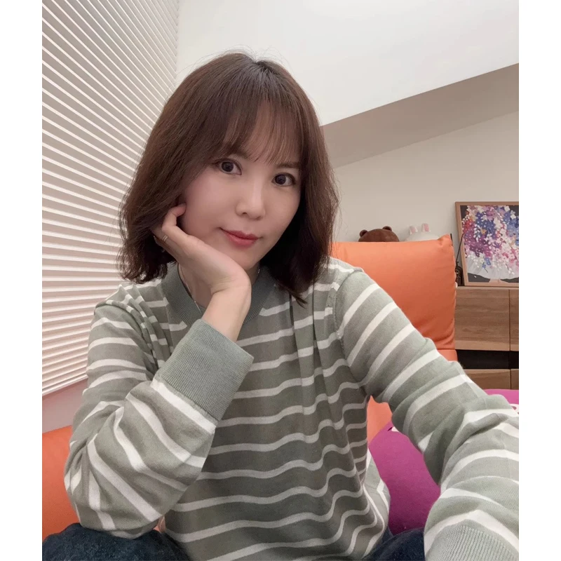 

Приятный для кожи корейский шелково-шерстяной вязаный свитер для женщин, свободный крой, длинный рукав, круглый вырез, тонкий, весенний, повседневный, модный