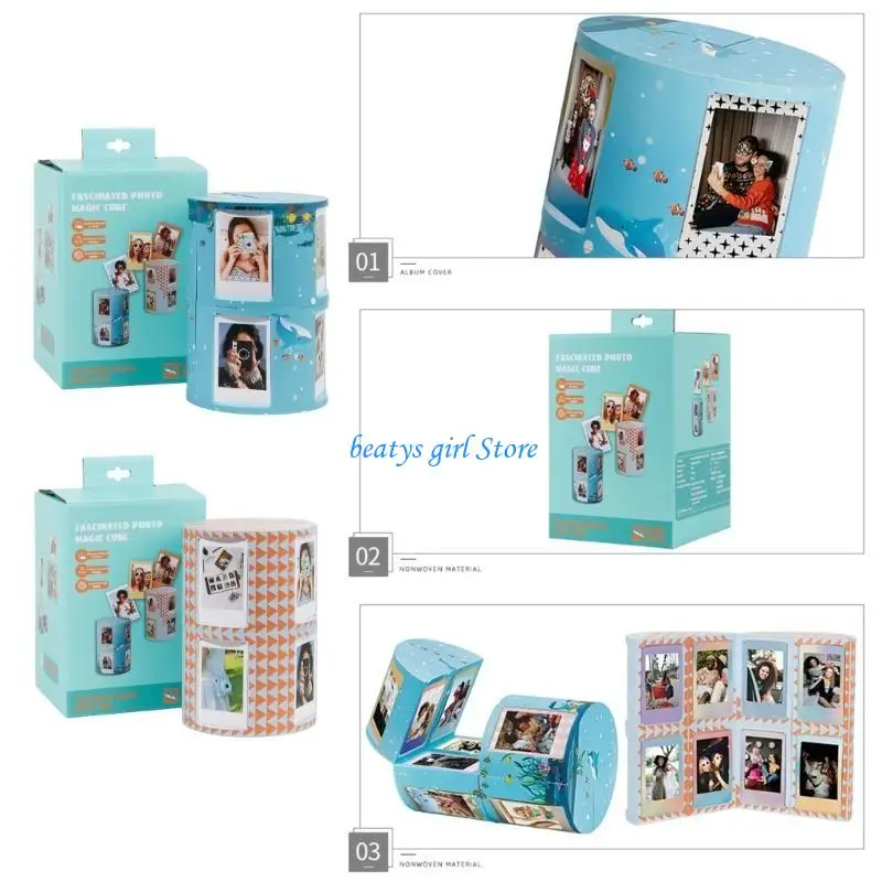 

C7AB Convenient Frames Photo Frame Cube Photo Frame for 3inch Photos Display