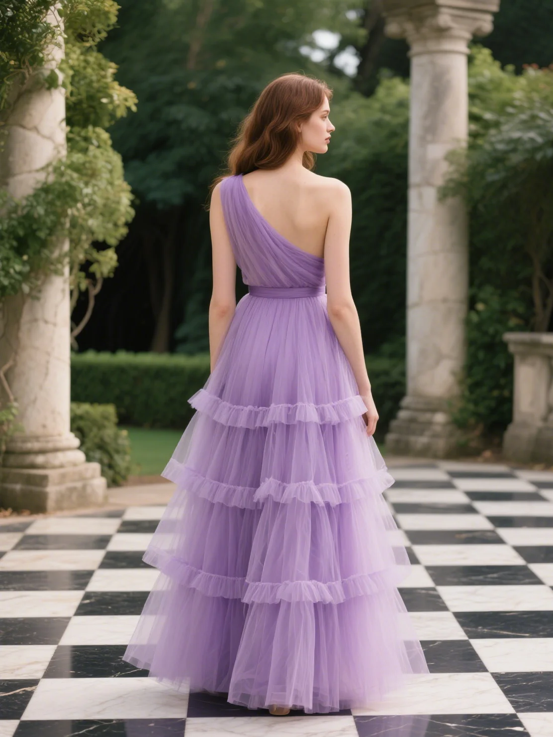 หวานแฟชั่นชุดบอลชุดราตรีหนึ่งไหล่แขนกุดTulle Rufflesความยาวชั้นชุดเจ้าสาวงานแต่งงาน 2025 ฟรีที่กําหนดเอง