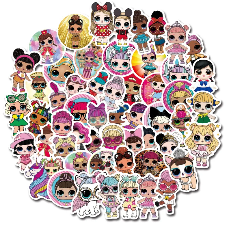 100PCS Surprise Doll Graffiti Sticker, Cute Cartoon Phone Case Computer Water Cup Luggage Waterproof Decoration