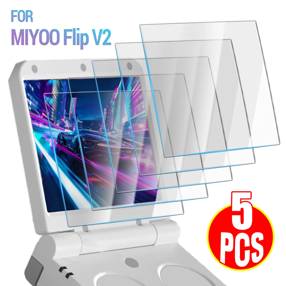 1-5pcs for Miyoo Flip V2 Tempered Glass Screen Protectors for Miyoo MY Flip Game Console HD Glass Screen Films Game Accessories