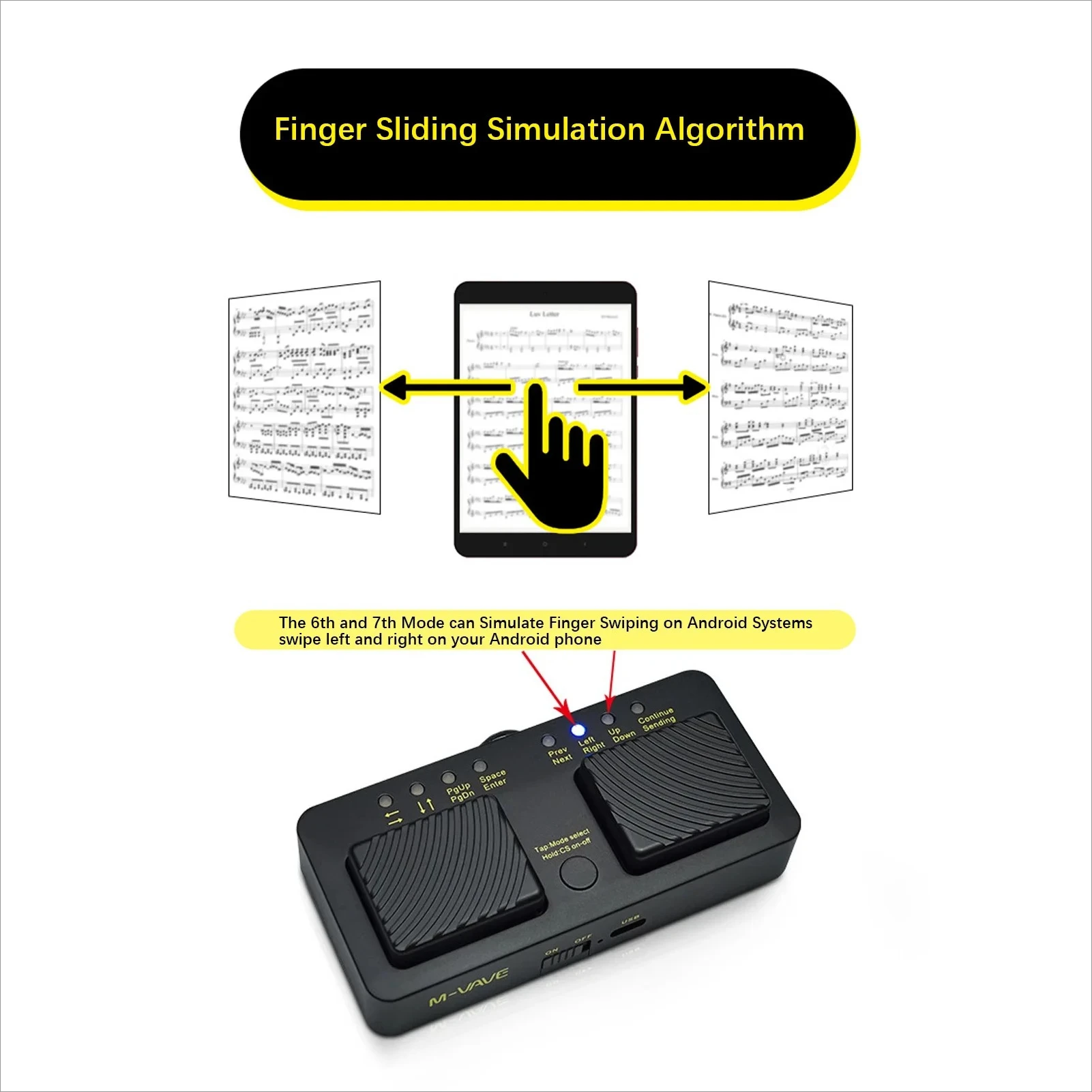 Cube Turner Pro Wireless Bluetooth Page Turner Silent Foot Pedal USB Rechargeable for iPad iPhone Tablet Smart Phone New