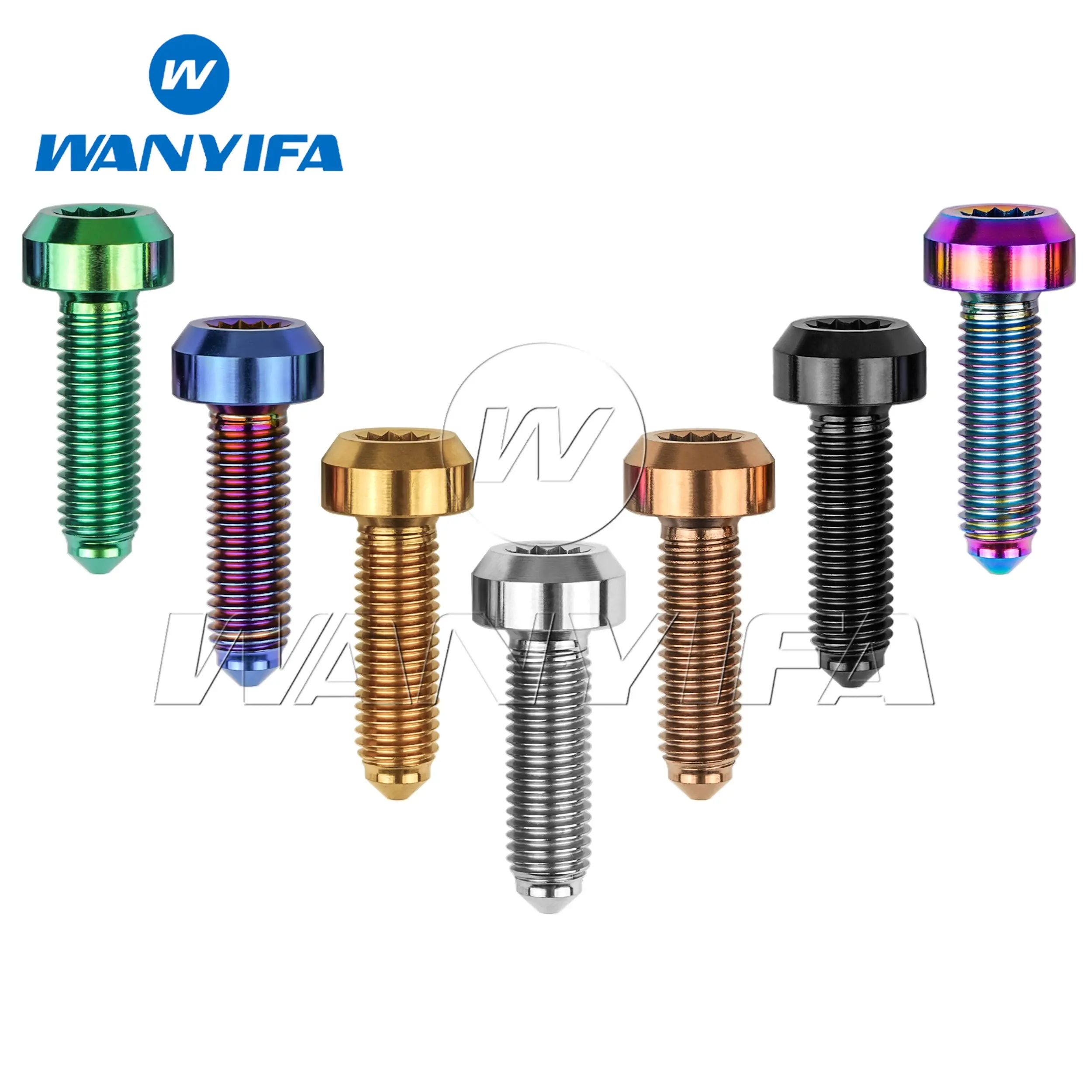 

Wanyifa Grade 5 Titanium 12 Point Bolts (M7x24.5mm) with Forged Spline Head 6.4mm Drive for Automotive Split Rim Systems