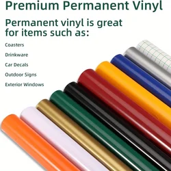 1 roll Permanent Vinyl for Cricut Maker 3/ Maker/ Explore 3,12*36in/12*60in/12x120in Adhesivet Vinyl, Adhesive Vier, Car Decal