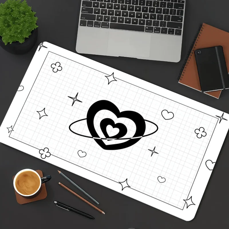 Large Heart-shaped Pattern Mouse Pad Computer Office ‘love’ Game Table Mats Rubber Anti-slip Laptop Keyboard Mousepads Desk Pads