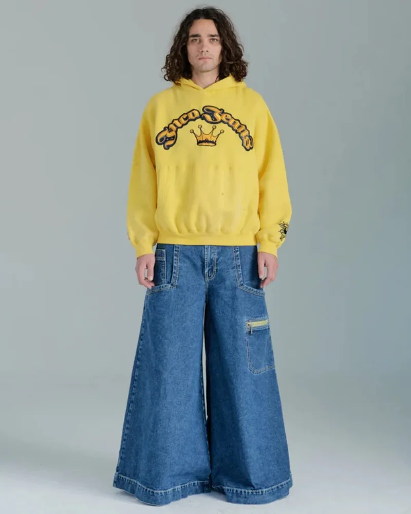 JNCO 헐렁한 청바지, Y2K 하라주쿠 힙합 스트리트웨어, 빈티지 포켓 그래픽 청바지, 남성 여성 미국 하이 웨이스트 와이드 레그 청바지