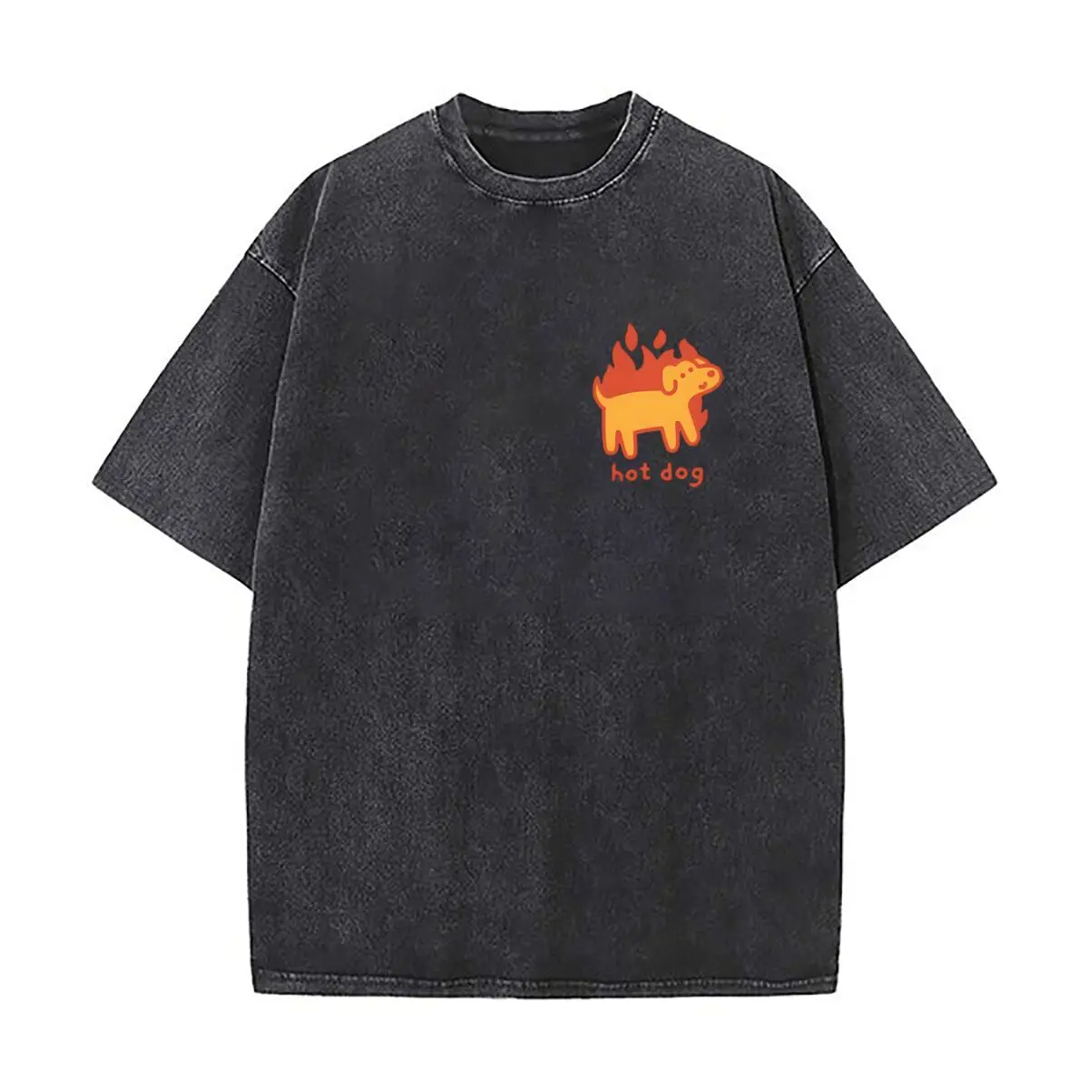 Hot Dog Fashionable Oversized Short Sleeve Loose Streetwear Short Sleeve Tops Tee