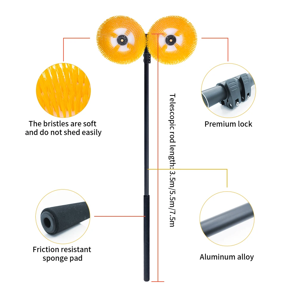 

Машина для чистки солнечных панелей с электроприводом и регулируемой телескопической алюминиевой штангой. Прямые поставки с завода.