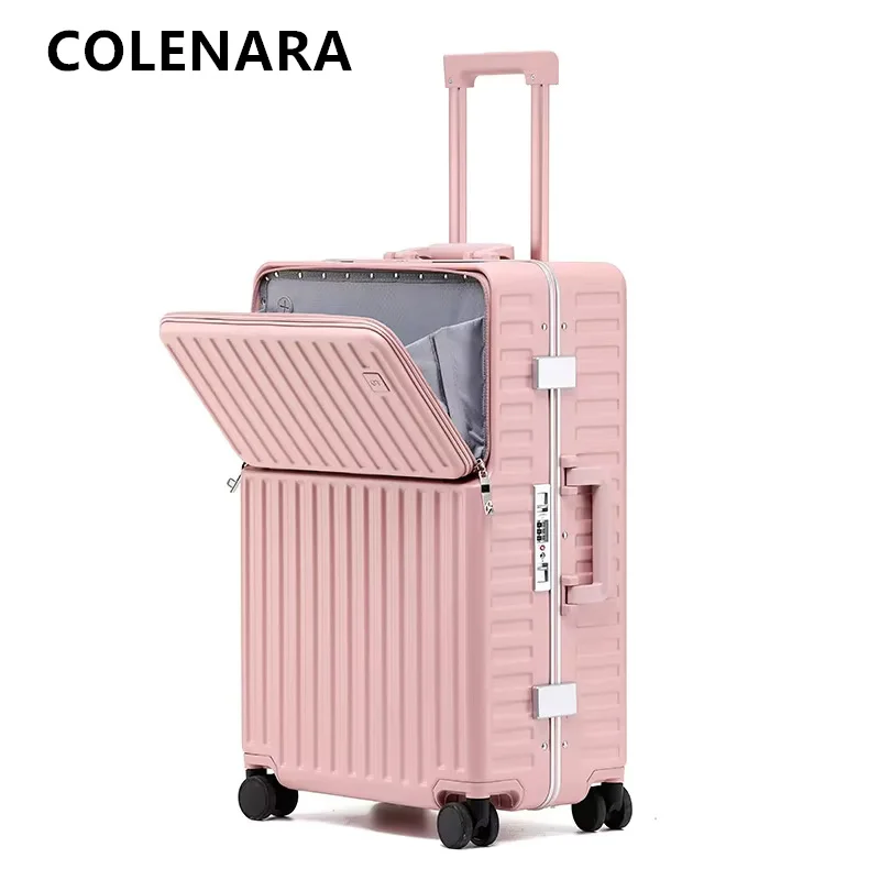 COLENARA Rolling Suitcase 20 Inch Front Opening Laptop Boarding Case 24