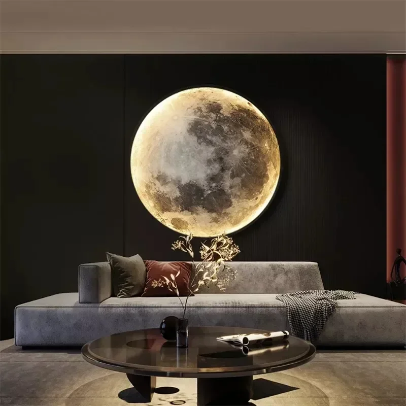 

Wholesale Moon Wall Lamp Aisle Corridor Mural LED Sconce Bedroom Living Room Bathroom Decor Mirror 3D Magic Ring Celing Light