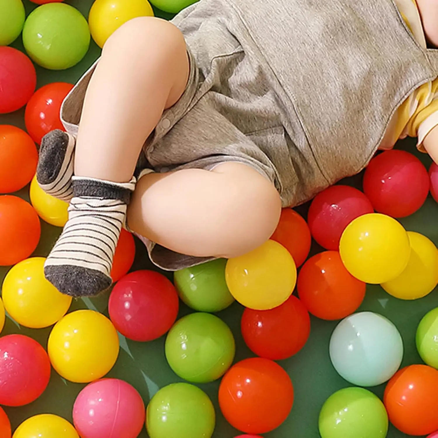 100 Stück Ozean-Babybälle – umweltfreundliche, farbenfrohe Bälle mit hoher Dichte für Wasserbecken und Spielbereiche für Kinder