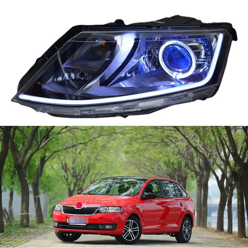 Car modified xenon headlights for 2013-2019 Skoda Rapid Spaceback headlight assembly modified lens xenon lamp led bifocal lens