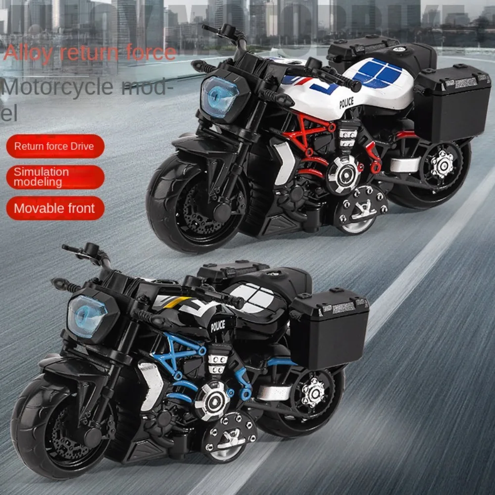 Kids Simulation Motorcycle Model Toys Mini Alloy Retro Style Pull-back Return Motorcycle Movable Simulation Modeling Toys