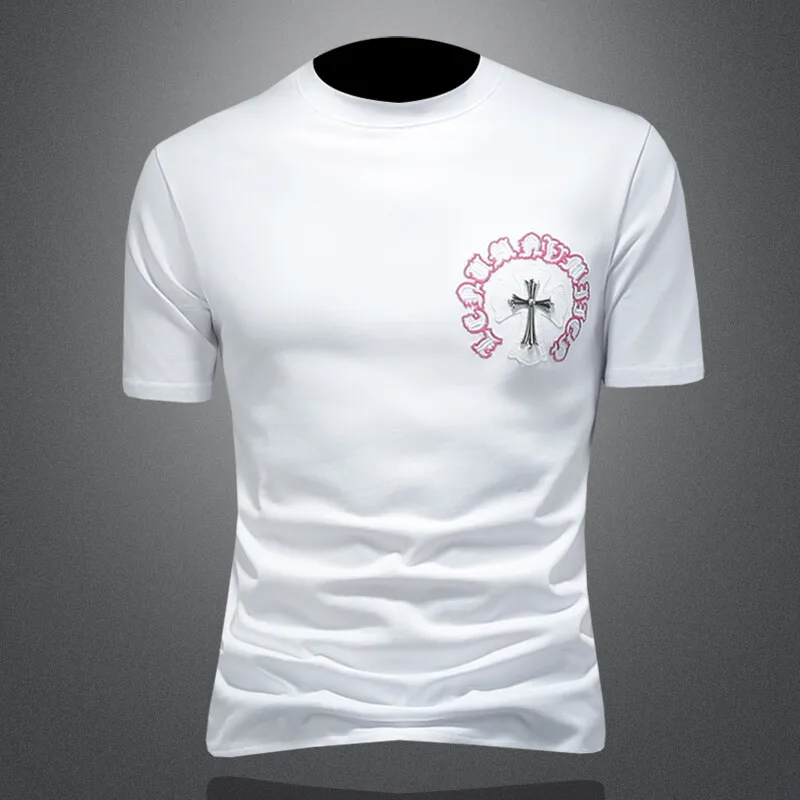 

Summer 2026 Men's ort Sve T-irt round Ne f Sve Large Size Trendy Brand White Faion Urban Sle Polyester Cot...