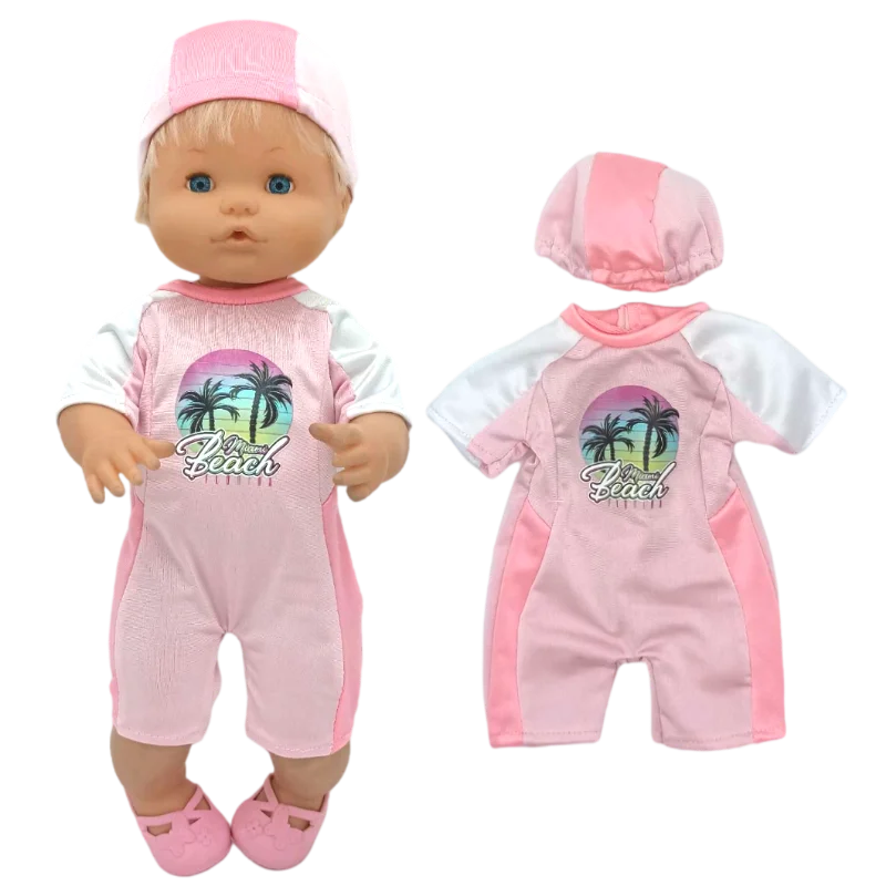 40cm Baby Doll Clothes Swimsuit Surfing Wears For 38 Cm Nenuco Doll Summer Clothing Ropa Y Su Hermanita Accessories