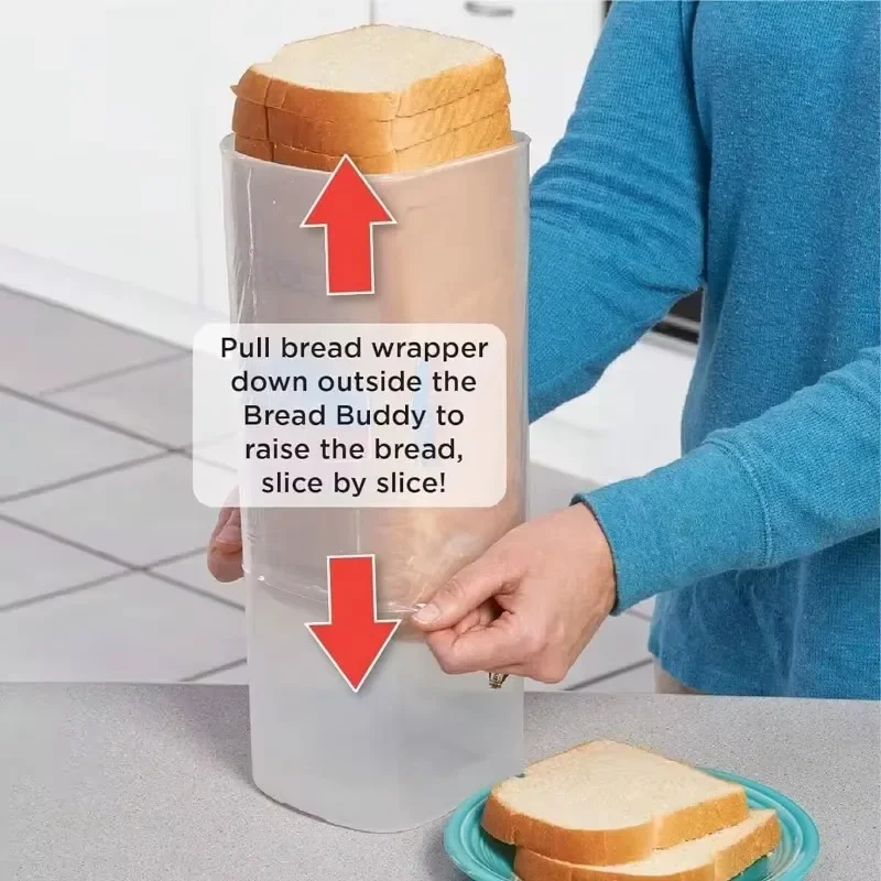 Plastic Sandwich Bread Holder with Airtight Lid Bread Dispenser Fresh Bread Storage Container for Kitchen Organizador