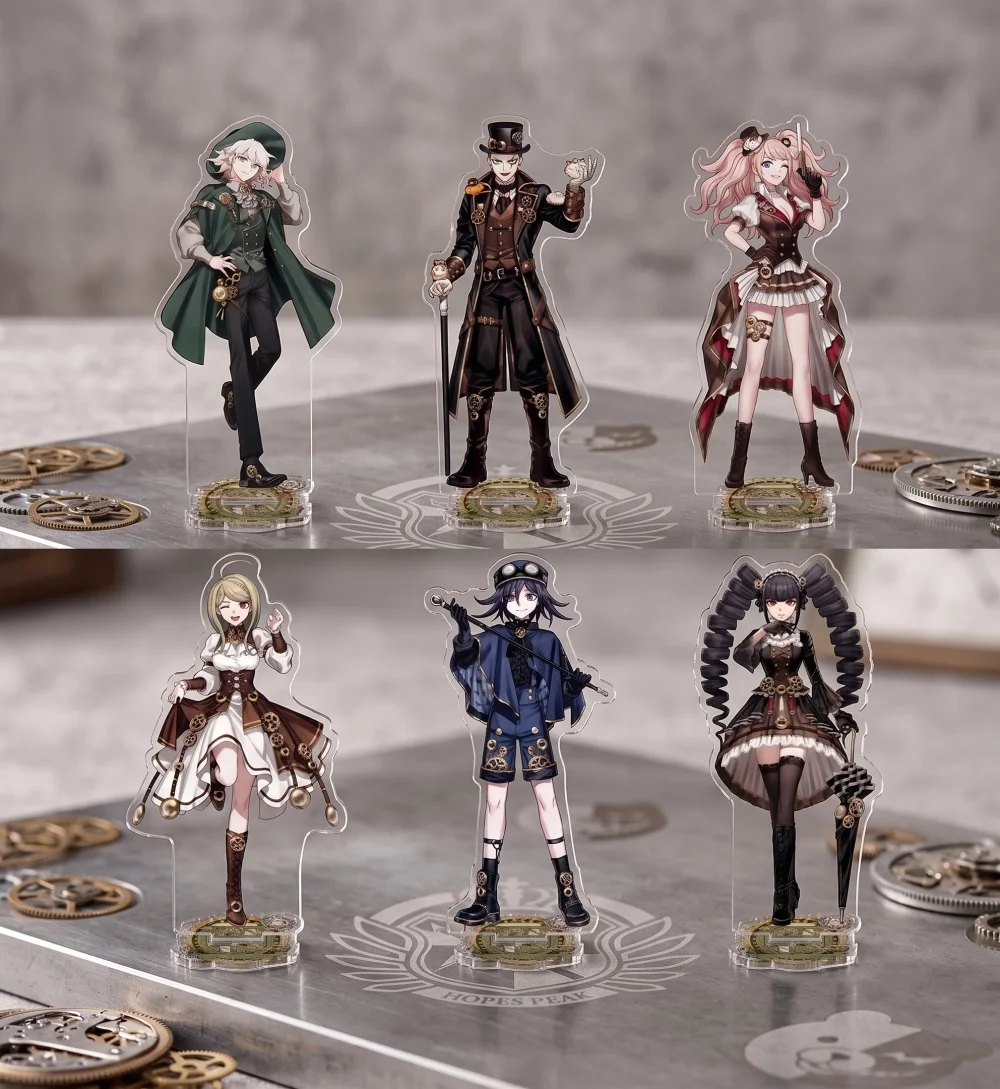 Danganronpa Steampunk Anime Acrylic Stand Figure Kyoko Kirigiri Kokichi Oma Nagito Komaeda Cosplay Keychain Desk Decor Gift 15cm