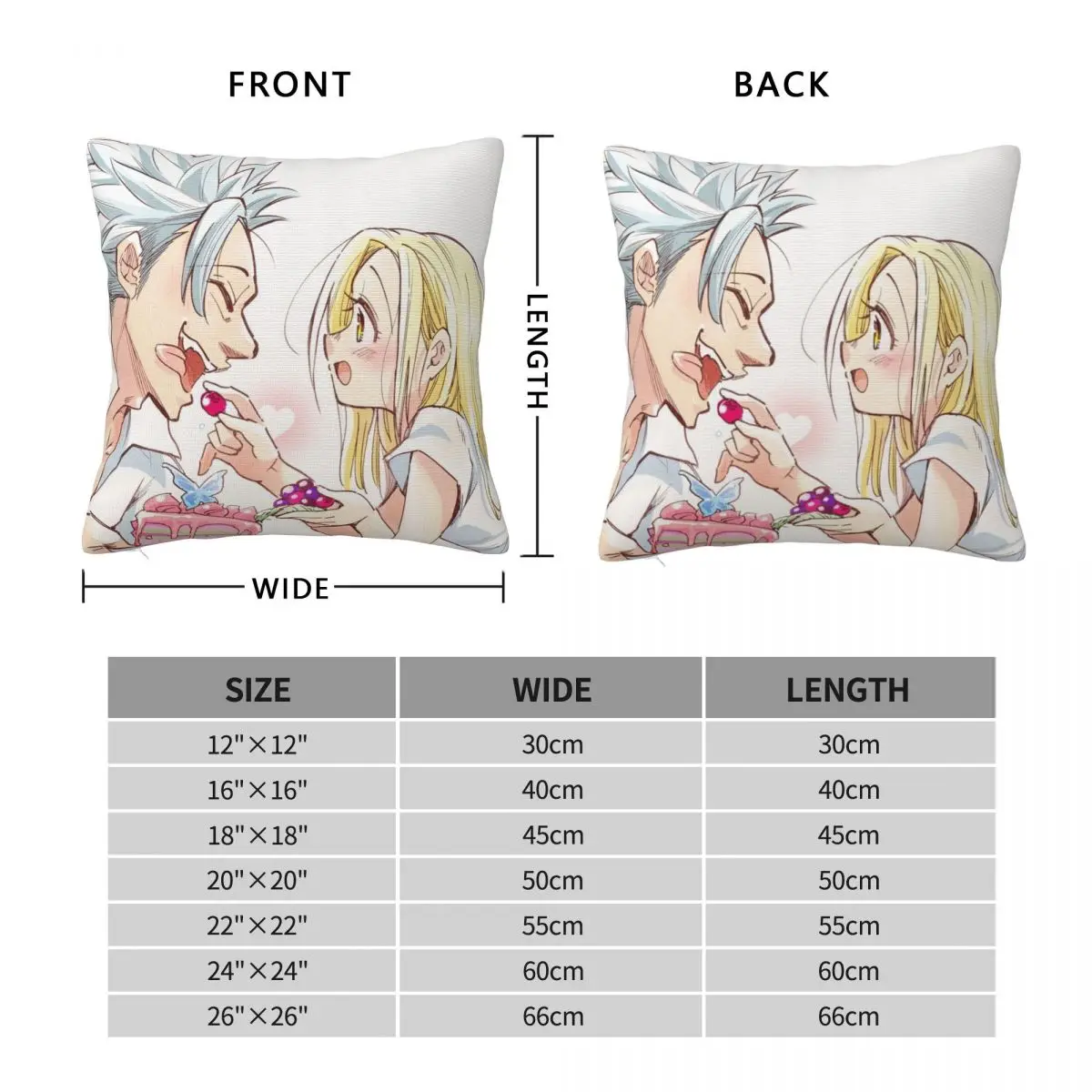 Seven Deadly Sins - Ban & Elaine Birthday Throw Pillow covers for pillows Sofa Decorative Covers Christmas Throw Pillows Covers