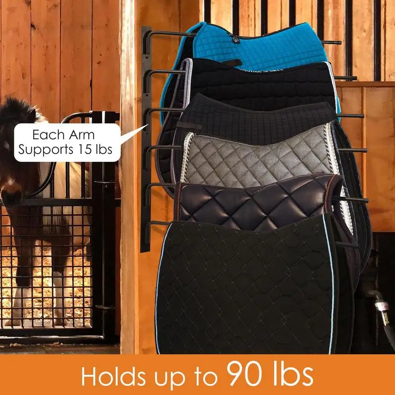 

Horse Saddle Pad Rack Horse Tack Storage Swinging Blanket Rack Well Spaced Saddle Stand Elegant Stable Horse Trailer Accessories