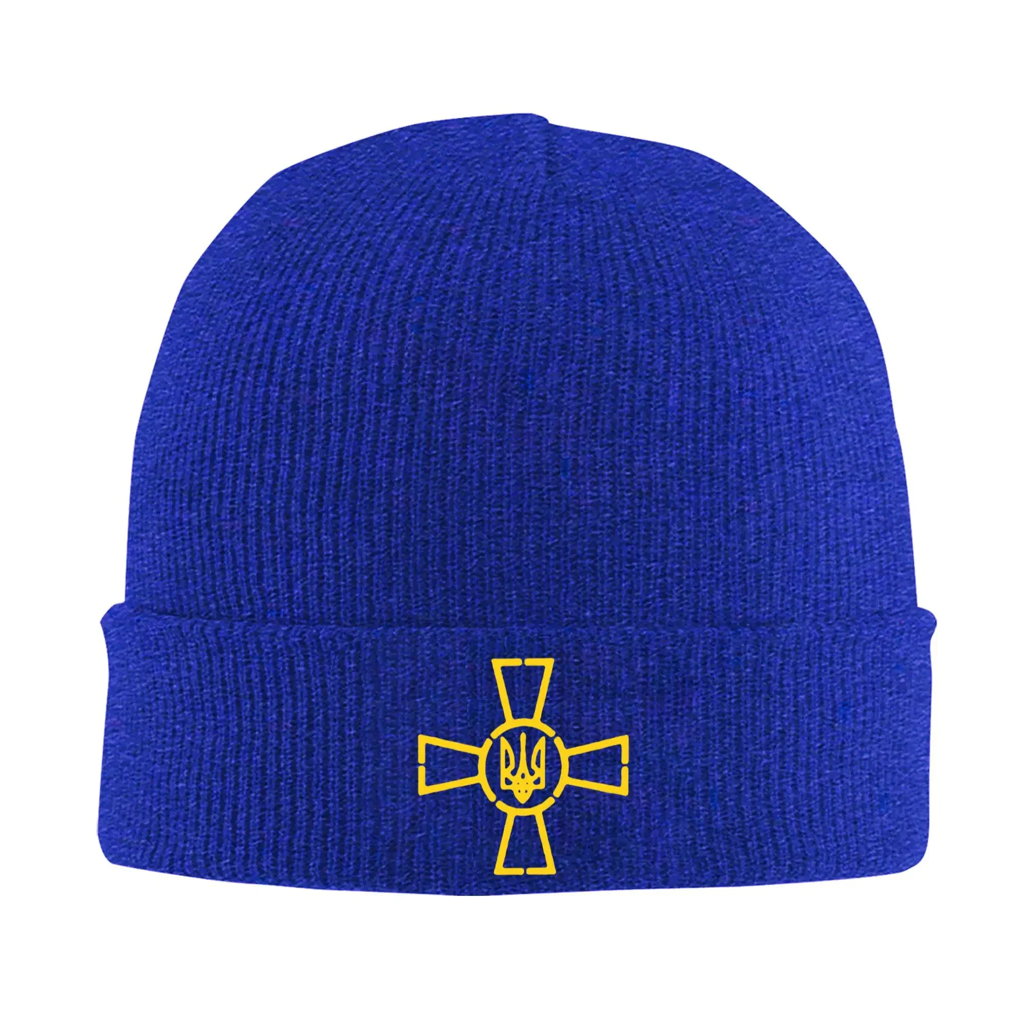 

Ukrainian Army Symbols Knitted Caps for Women Men Beanie Winter Hats Acrylic Ukraine Warm Cap